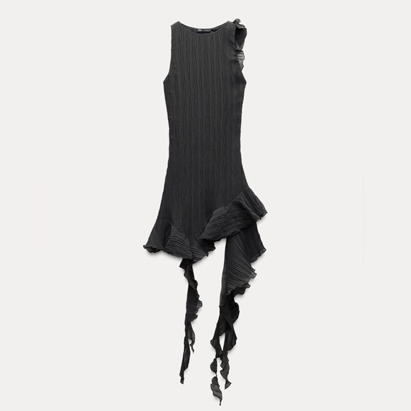 Zara Flowey Grey Small NWT Dress - Picture 2 of 7